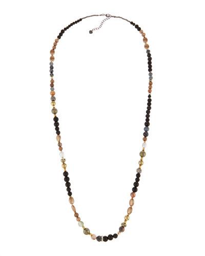Long Freshwater Pearl & Mixed Bead Necklace,