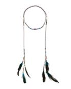Mixed Feather Wrap Necklace