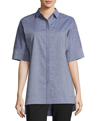Andra Cotton Blouse, Blue