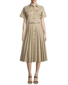 Short-sleeve Utility Shirtdress,