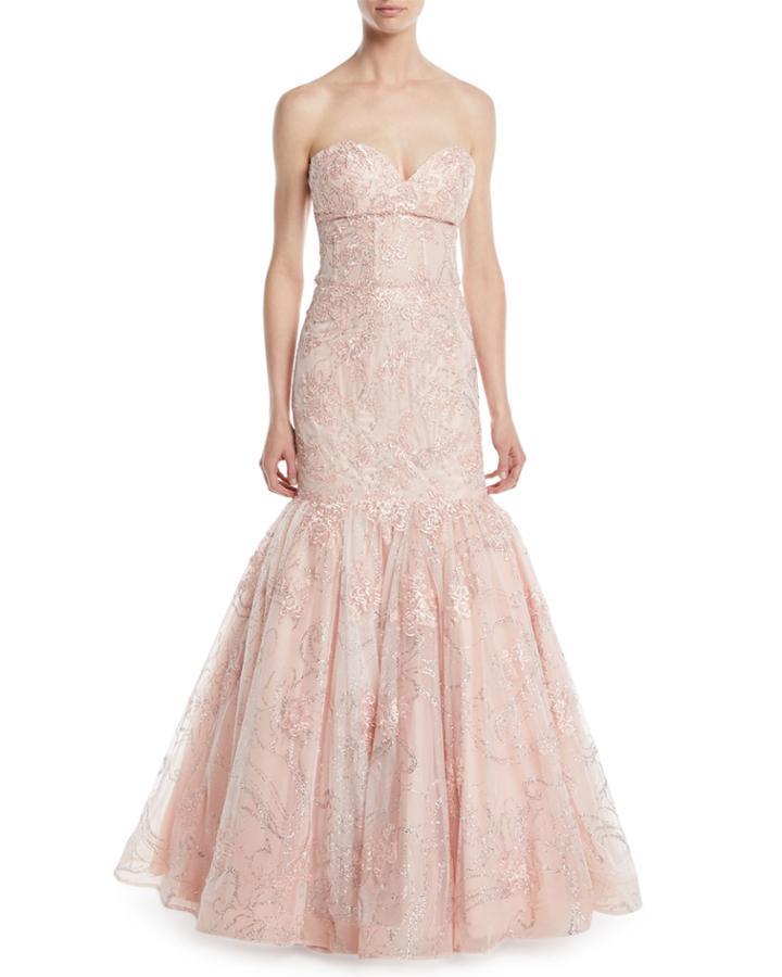 Shimmer-lace Strapless
