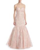 Shimmer-lace Strapless