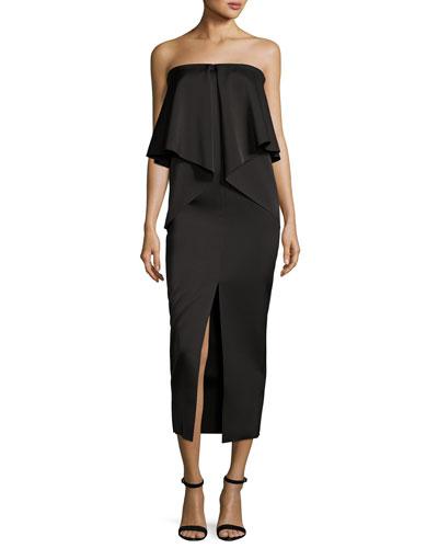 Dicentra Satin Popover Gown, Black