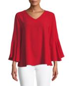 Cowl-back Bell-sleeve Tee