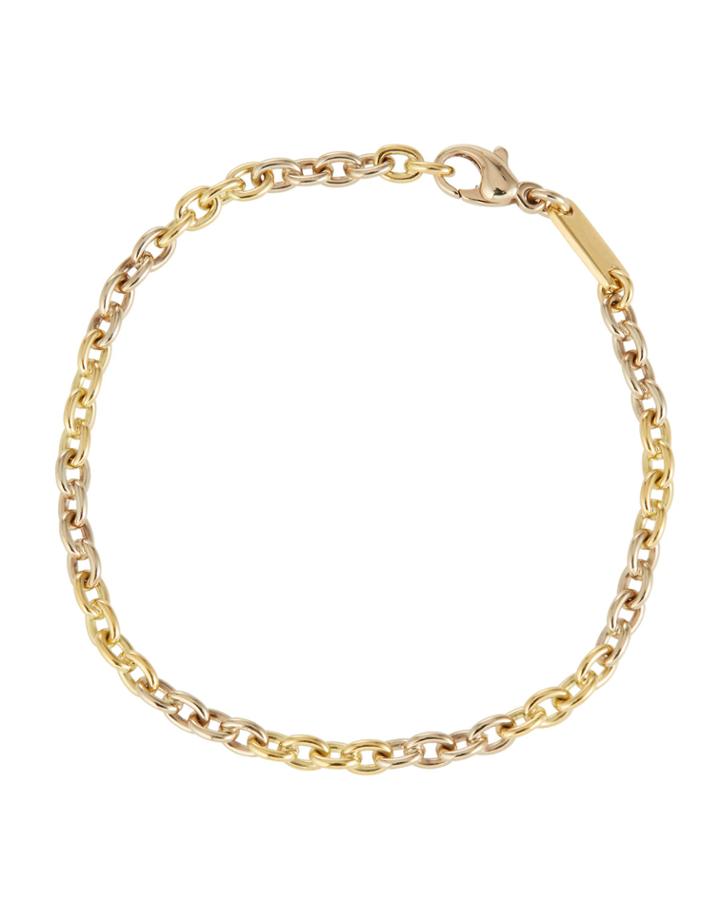 Estate 18k Bicolor Gold Chain Bracelet,