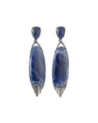 Pave Diamond & Blue Sapphire Earrings
