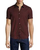 Check Cotton Slim-fit Short-sleeve
