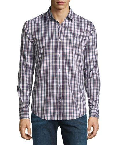Check Long-sleeve Shirt, Bright White