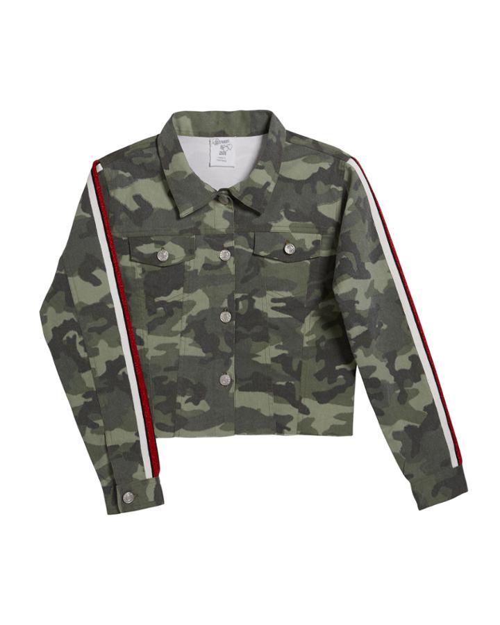 Girl's Camo Jacket W/ Metallic Taping,