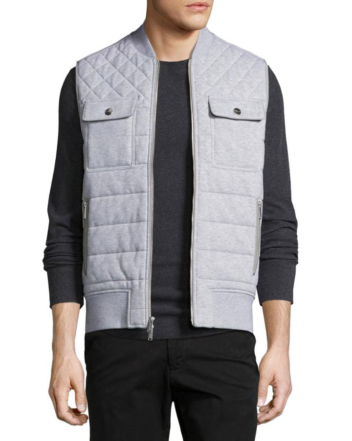 Quilted French Terry Knit Vest