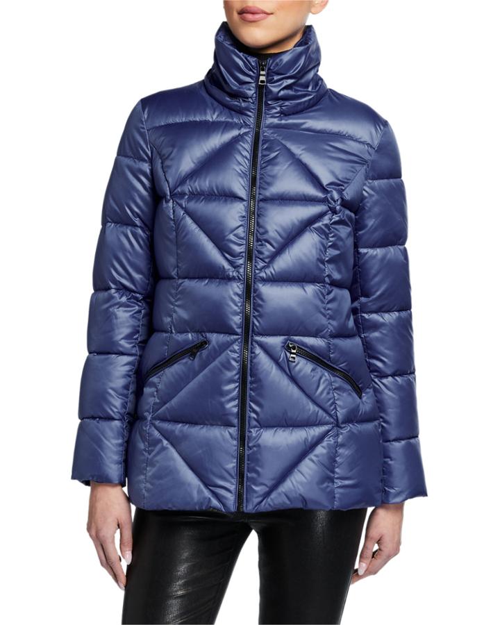 Diamond Puffer Hooded Coat