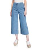 Wide-leg Cropped Gaucho Jeans
