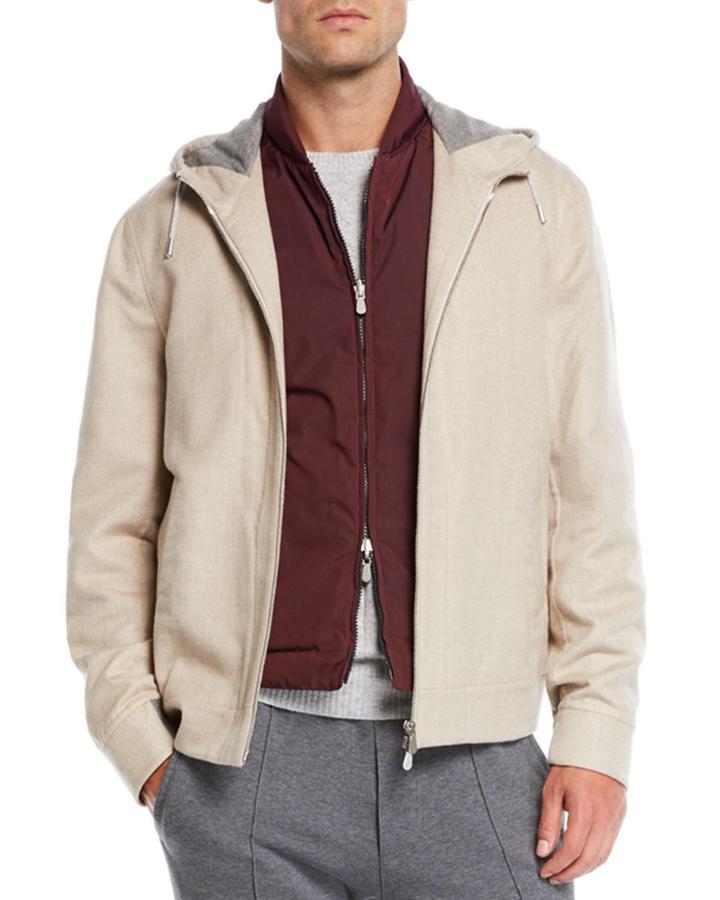 Men's Hooded Cashmere Jacket