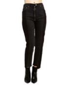 Two-tone Ring-zip Ankle Jeans