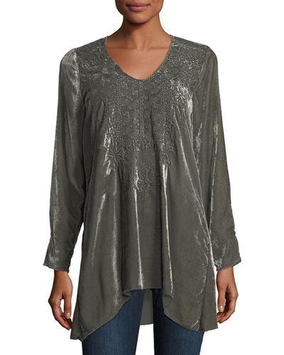 Sassi Embroidered Velvet Tunic