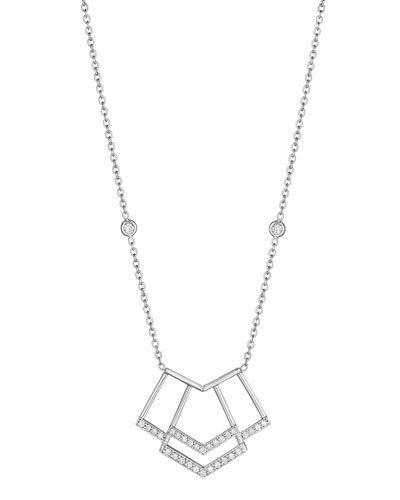 18k White Gold Firebolt Diamond Pendant Necklace