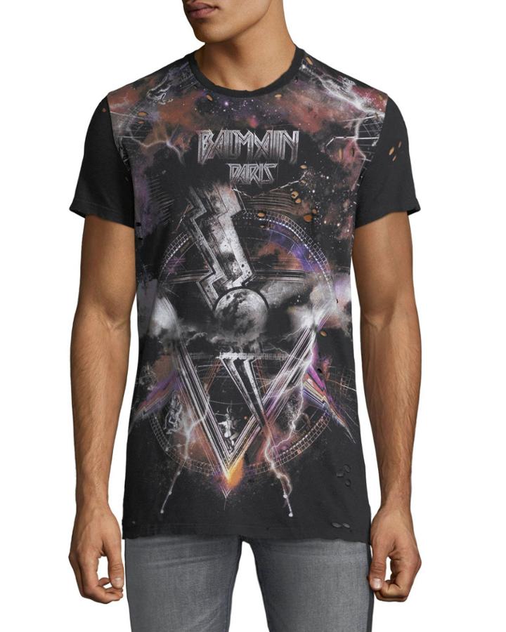Men's Galaxy Distressed T-shirt