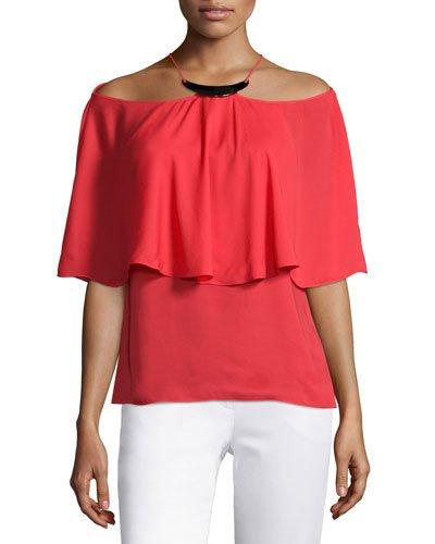 Flowy Hardware Neckline Top,