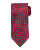 Geometric Silk Printed Tie, Red