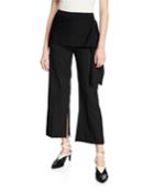 Draped Side-tie Cropped Pants