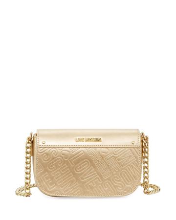 Borsa Metallic Faux-leather Logo