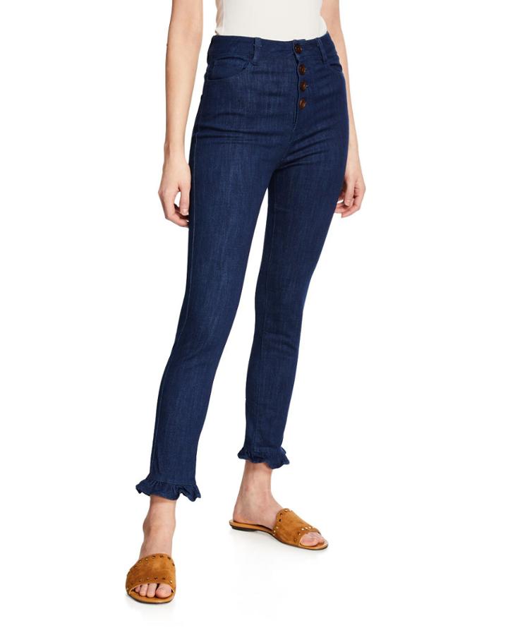 Etoile Ruffle-hem Denim Pants