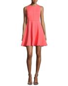 Ponte Sleeveless Fit-&-flare Dress, Coral