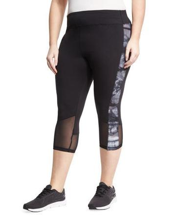 Vicki Tie-dye Performance Capri Pants, Charcoal,