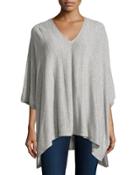 Cashmere Featherweight Poncho, Heather Gray