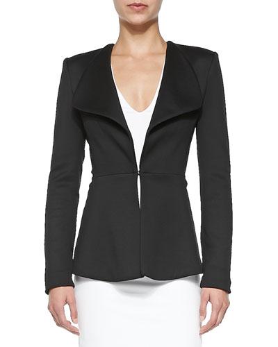 Shawl-collar Jersey Jacket, Black