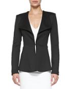 Shawl-collar Jersey Jacket, Black