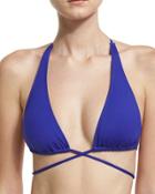 Triangle Wrap Swim Top, Royal