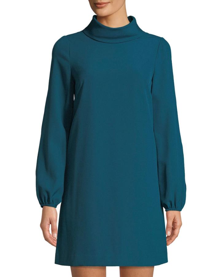 Cutout Sleeve Rolled-neck