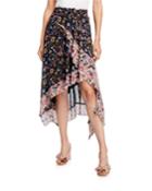 Demure Floral Tiered High-low
