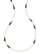 18k Polished Rock Candy Pear Station Necklace In Black