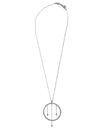 18k White Gold Diamond 3-dangle Pendant Necklace