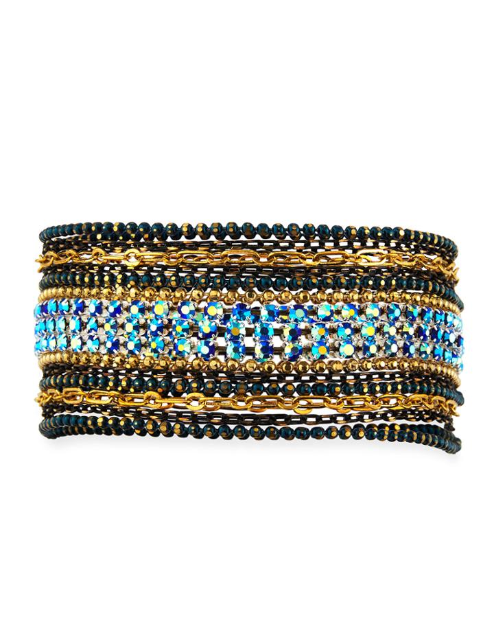 Mixed 15-chain Bracelet, Blue