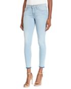 Skinny Two Tone Jeans With Double Zip Detail