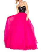 Sequin & Tulle Strapless Sweetheart Ball Gown