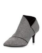 Heather Pointed-toe Elastic Bootie, Gunmetal