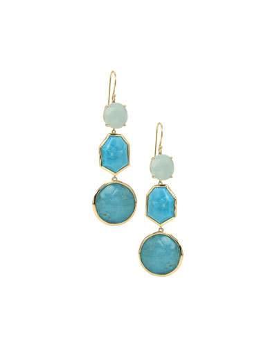 18k Gelato Three-drop Earrings, Capri