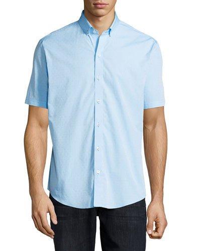 Dot-print Woven Short-sleeve