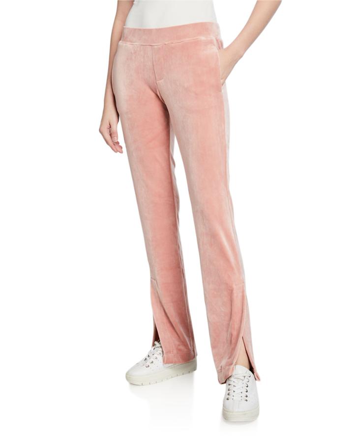 Velour Track Pants W/ Vented Hem