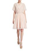 Eyelet Scalloped Smocked Waist Dress