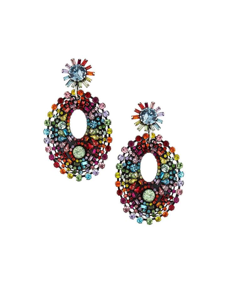 Mathilda Crystal Chandelier Earrings, Rainbow
