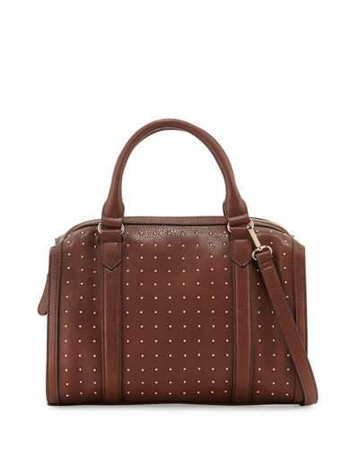 Pin Dot Zip-top Duffle Bag, Chocolate