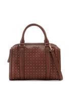 Pin Dot Zip-top Duffle Bag, Chocolate