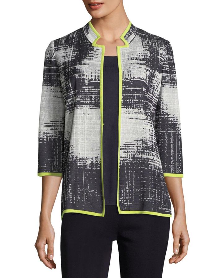 Notch-collar Bold Border Jacket,