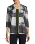 Notch-collar Bold Border Jacket,