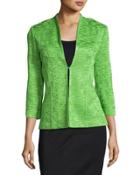 3/4-sleeve Knit Jacket, Green